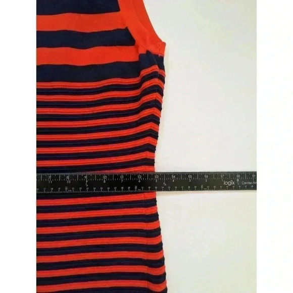 MILLY Stripe Ottoman Fitted Dress In Navy Size Medium Midi Bodycon - Picture 6 of 10